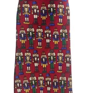 VTG UNICEF Christmas Nutcracker SILK Necktie Holiday Toy Soldier Wide Tie USA